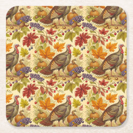 Thanksgiving Abundance Underlägg Papper Kvadrat