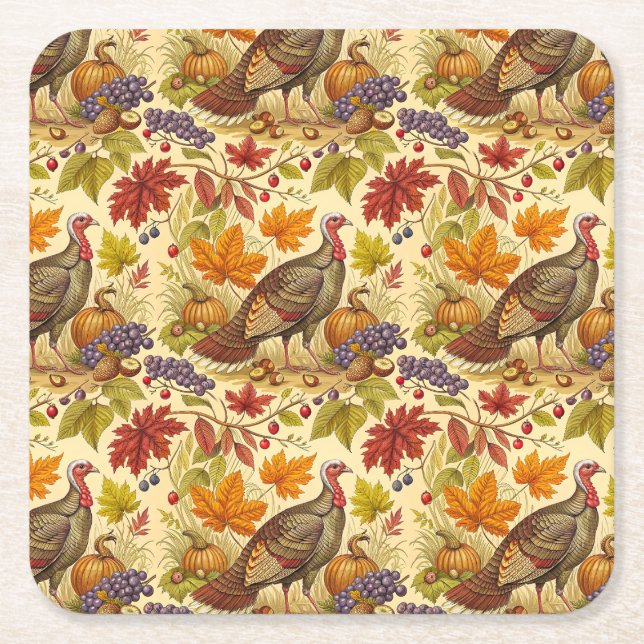 Thanksgiving Abundance Underlägg Papper Kvadrat (Framsidan)