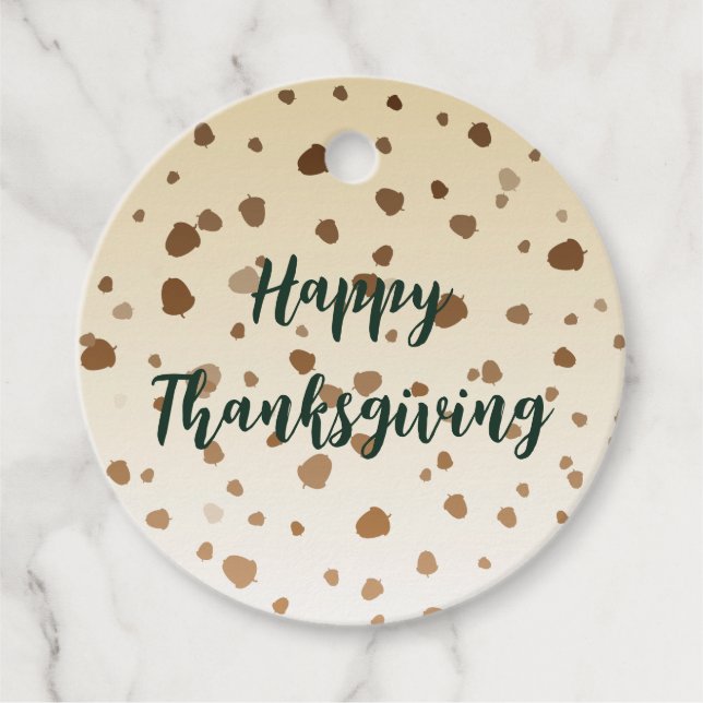 Thanksgiving Acorns Gåvor Etiketter (Framsida)