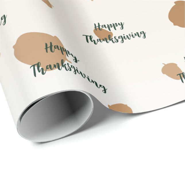 Thanksgiving Acorns Presentpapper (Rullad Hörn)