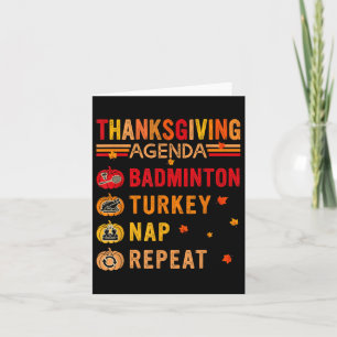 Thanksgiving Agenda Badminton Upprepa Turkiet Cost Kort