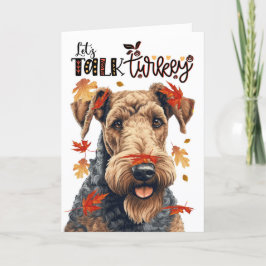 Thanksgiving Airedale Hund Låt oss tala Turkiet Helgkort