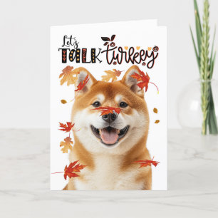 Thanksgiving Akita Hund Låt oss tala Turkiet Helgkort