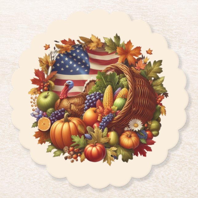 Thanksgiving/Amerika/Turkiet/Fall Underlägg Papper (Framsida)