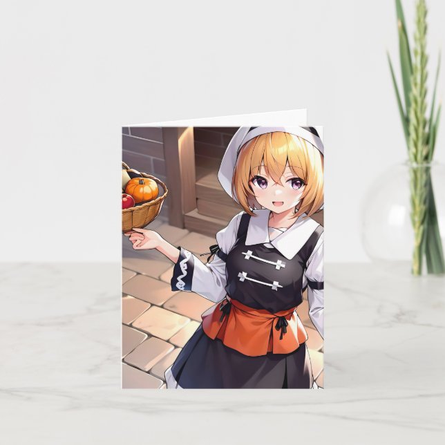 Thanksgiving Anime B - AI Helgkort (Framsida)