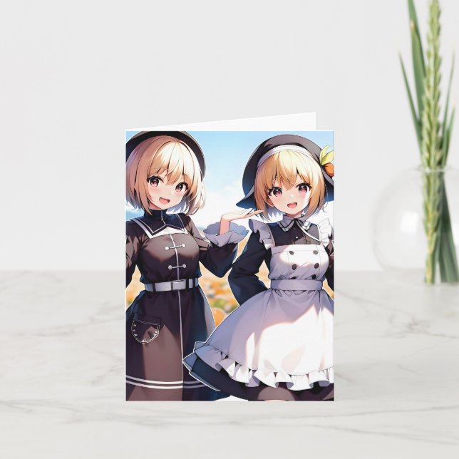Thanksgiving Anime E - AI Helgkort (Framsida)