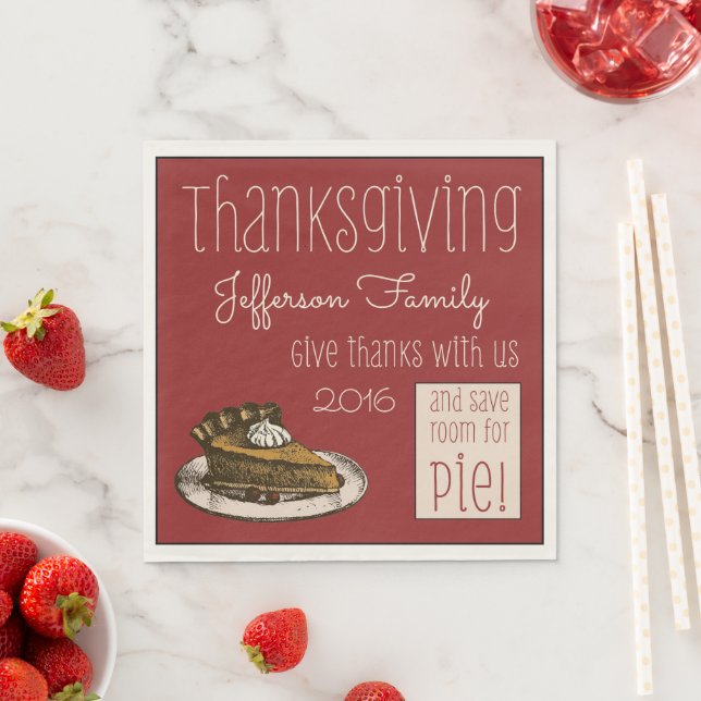 Thanksgiving anpassad med Paj! Pappersservett (Insitu)