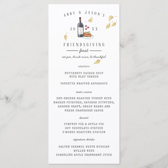 Thanksgiving - Anpassningsbar - midmeny Meny (Framsida)