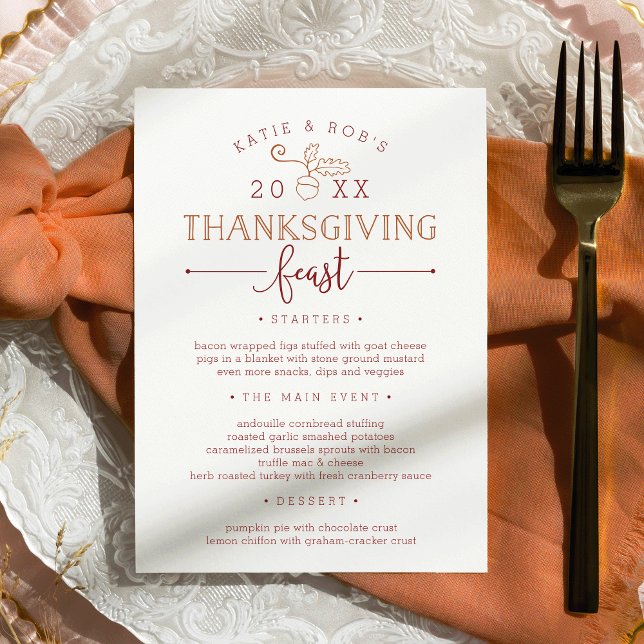 Thanksgiving - Anpassningsbar - midmeny Meny (Skapare uppladdad)