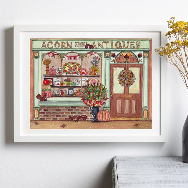 Thanksgiving Antique Shop Watercolor Poster (Skapare uppladdad)