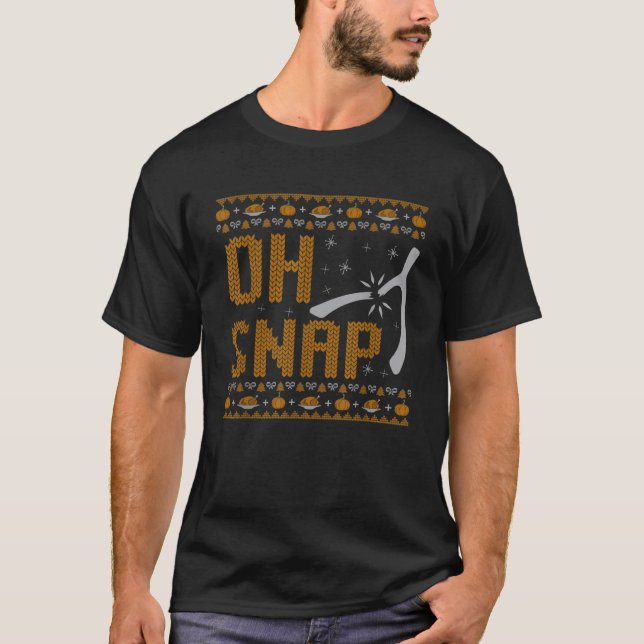 Thanksgiving Apparatur Store Oh Snap Wishbone Turk T Shirt (Framsida)