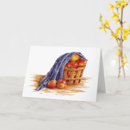 Thanksgiving Apple Basket Blessings Greeting Card Kort