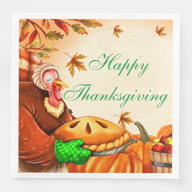 Thanksgiving Apple Paj Pappersservett (Framsida)