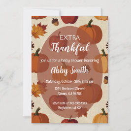Thanksgiving Apples & Pumpkins Fall Baby Shower Inbjudningar