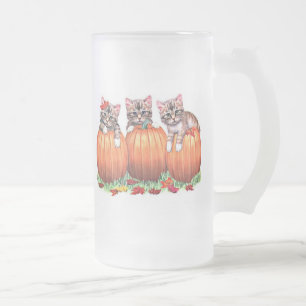 Thanksgiving är Cats Meow Frostat Ölglas