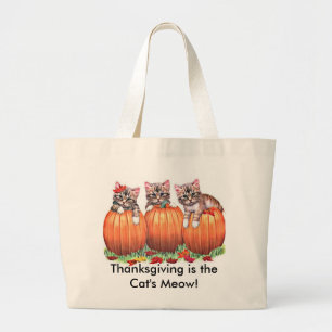 Thanksgiving är Cats Meow Jumbo Tygkasse