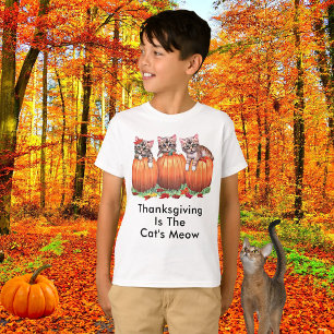 Thanksgiving är Cats Meow Kids T Shirt