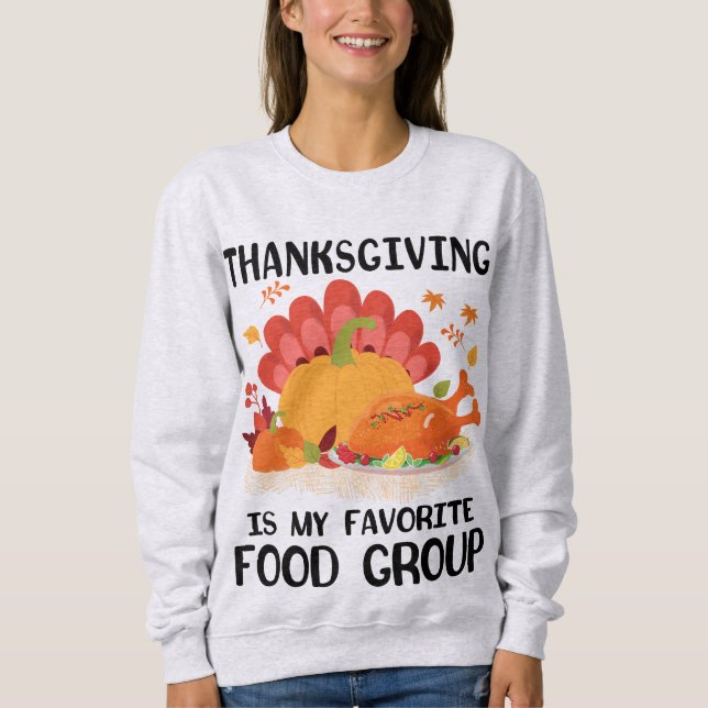 Thanksgiving är min favoritlivsmedelsgrupp höstfäl t shirt (Framsida)