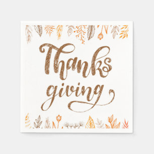 Thanksgiving Art Papper Bordstablett Pappersservett