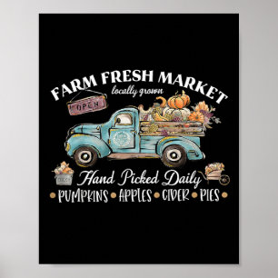 Thanksgiving Aut för Pumpkins Apples Fresh Market Poster