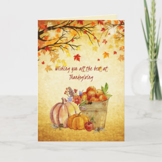 Thanksgiving Autum Harvest Watercolor Helgkort
