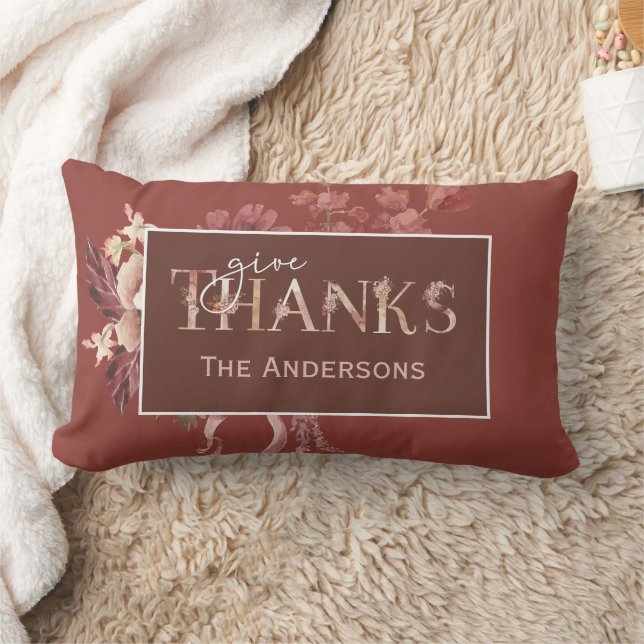 Thanksgiving av botaniska påsar lumbarkudde (Filt)