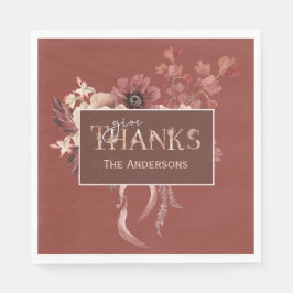 Thanksgiving av botaniska påsar pappersservett