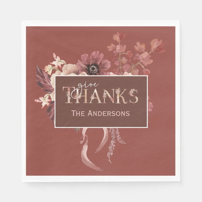 Thanksgiving av botaniska påsar pappersservett (Framsidan)