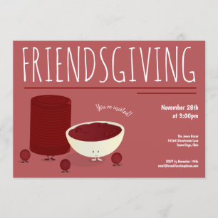 Thanksgiving av friendsgiving Cranberry Sauce Inbjudningar