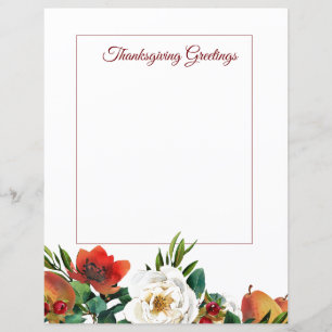 Thanksgiving av frukt och blommor