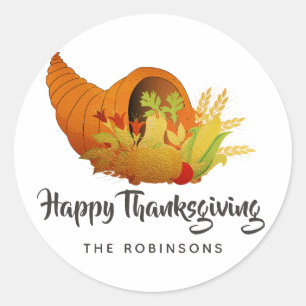Thanksgiving av guldfetter runt klistermärke