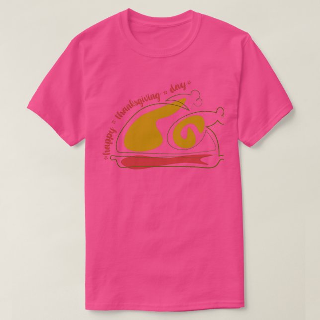 Thanksgiving av kalkoner i Happy thanksgiving D T Shirt (Design framsida)
