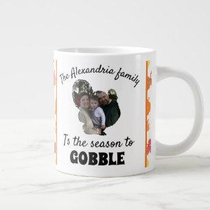 thanksgiving av kalkonfotosäsong för anpassningsba jumbo mugg