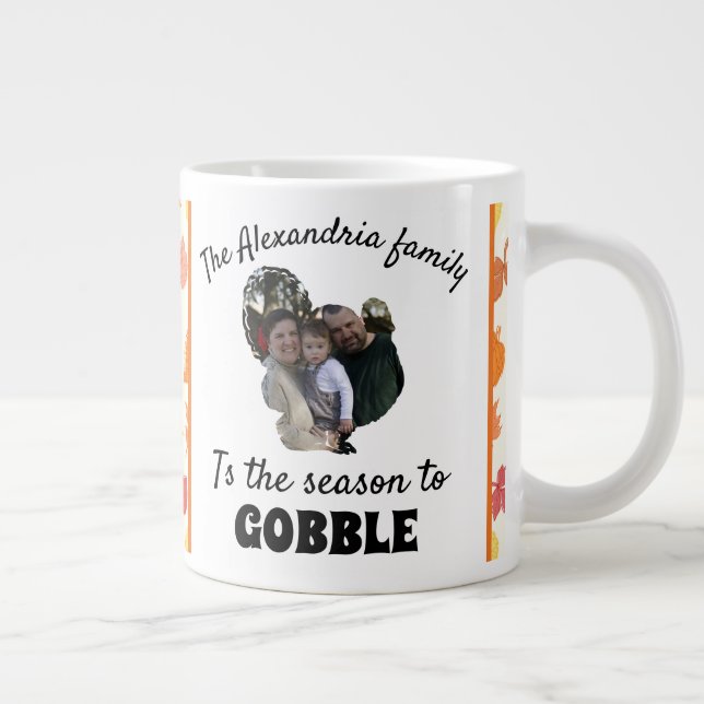 thanksgiving av kalkonfotosäsong för anpassningsba jumbo mugg (Höger)