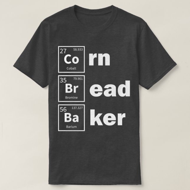 Thanksgiving av kornbröd Periodic Baking Baker Foo T Shirt (Design framsida)