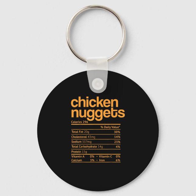 Thanksgiving av kycklingnuggets Nutrition Facts Fu Nyckelring (Framsida)