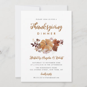 thanksgiving av löv inbjudningar