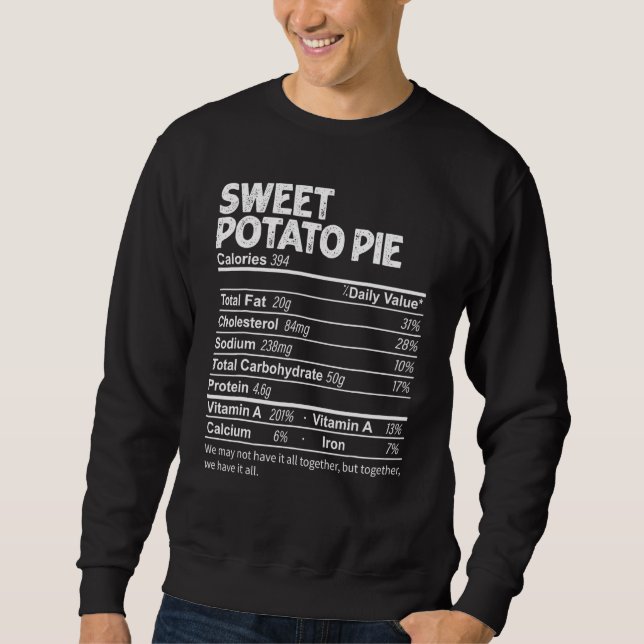 Thanksgiving av näringsfetter för sötpotatis Paj Lång Ärmad Tröja (Framsida)