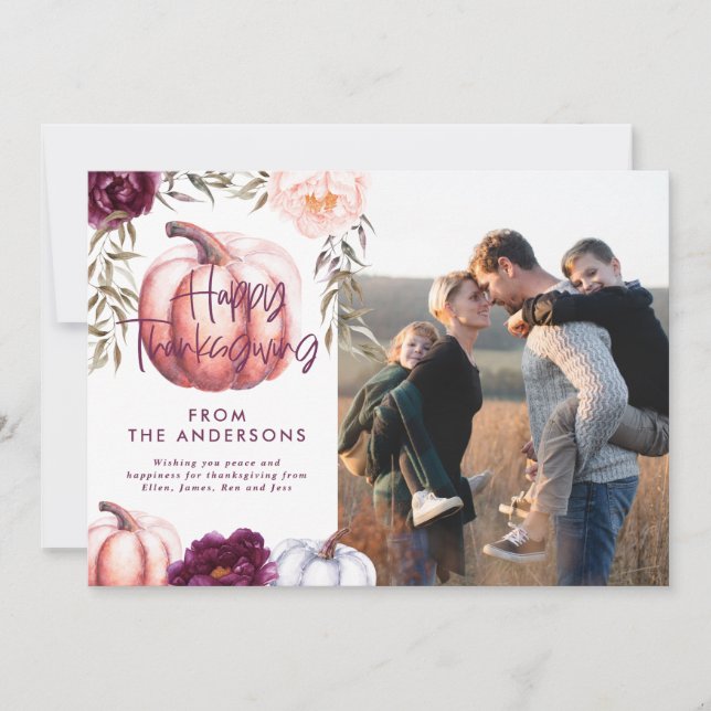 thanksgiving av pumpfall lila inbjudningar (Framsida)