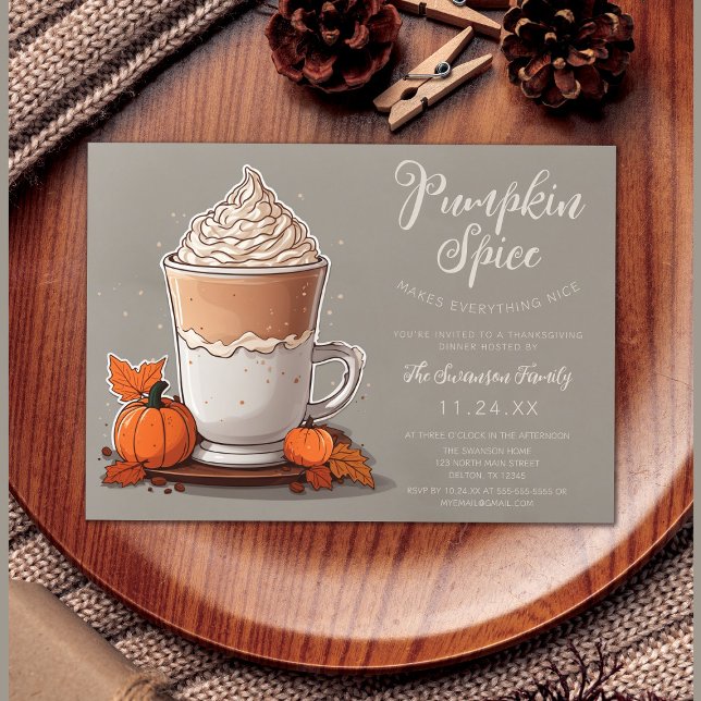 Thanksgiving av Pumpkin Spice Coffee Inbjudningar (Skapare uppladdad)