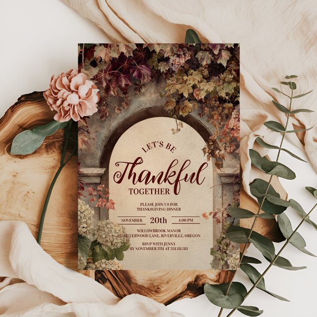 Thanksgiving av Rustic Stone Arch-tröskel Inbjudningar (Skapare uppladdad)