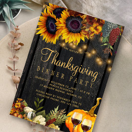 Thanksgiving av rustiska solblommor inbjudningar