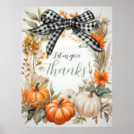 Thanksgiving av svart och vitt papper poster
