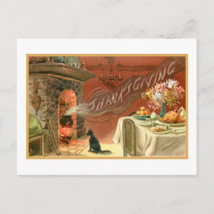 Thanksgiving av vintage - Feast och Jord Vykort