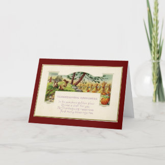 Thanksgiving av vintage - snabbmappat Helgdag-kort Helgkort