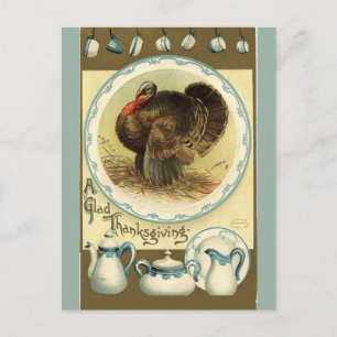 Thanksgiving av vintage Turkiet och lacker Vykort