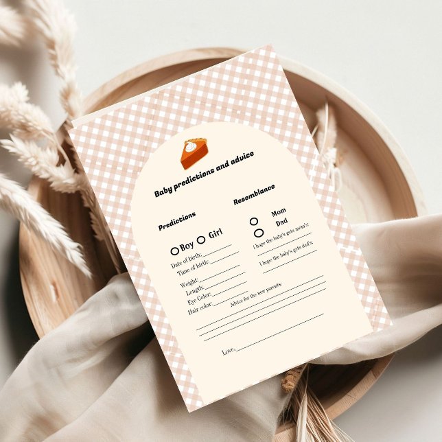 Thanksgiving baby-förutsägelse, babyvisare spelkor rådkort (Skapare uppladdad)