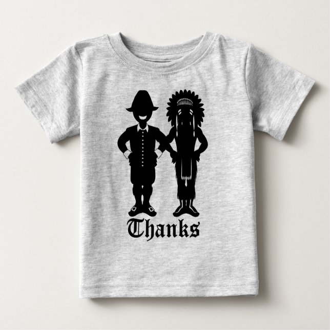 Thanksgiving Baby Shirt Orgnanic Baby Bodykostym T-shirt (Framsida)