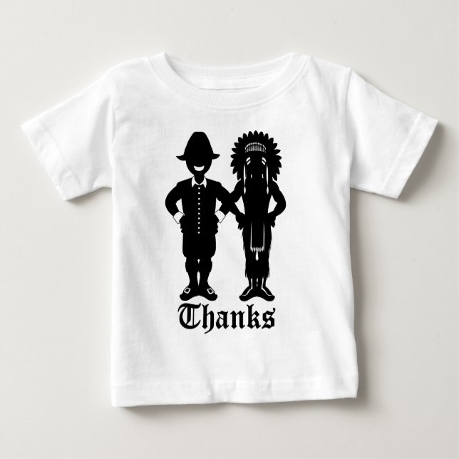 Thanksgiving Baby Shirt Personlig Baby Shirts T Shirt (Framsida)