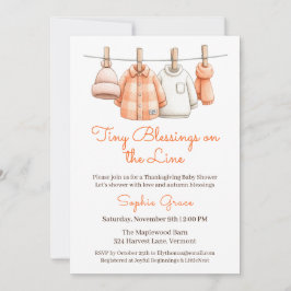 Thanksgiving Baby Shower Boy | Mysigt slutlinje Inbjudningar